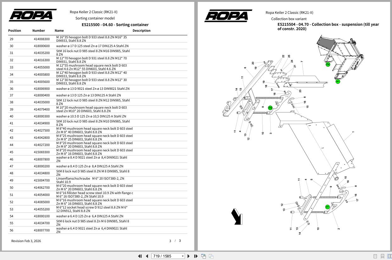ROPA Harvester Keiler 2 Classic RK21 II 2019 Spare Parts Catalog (2)