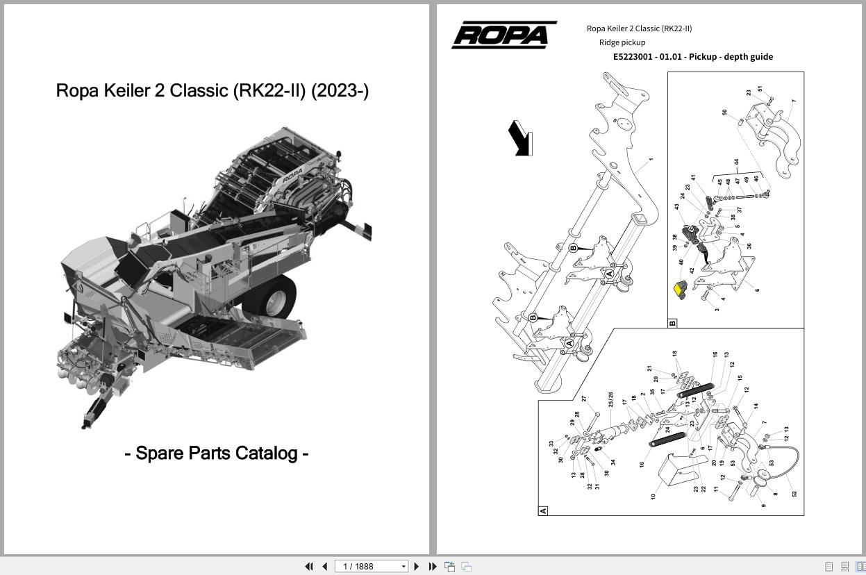 ROPA Harvester Keiler 2 Classic RK22 II 2023 Spare Parts Catalog (1)