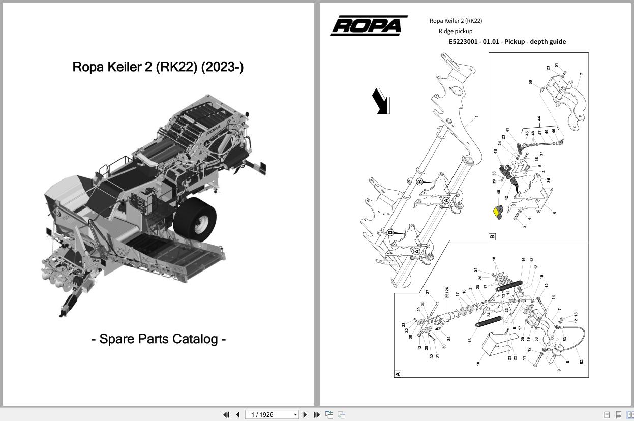 ROPA Harvester Keiler 2 RK22 2023 Spare Parts Catalog (1)