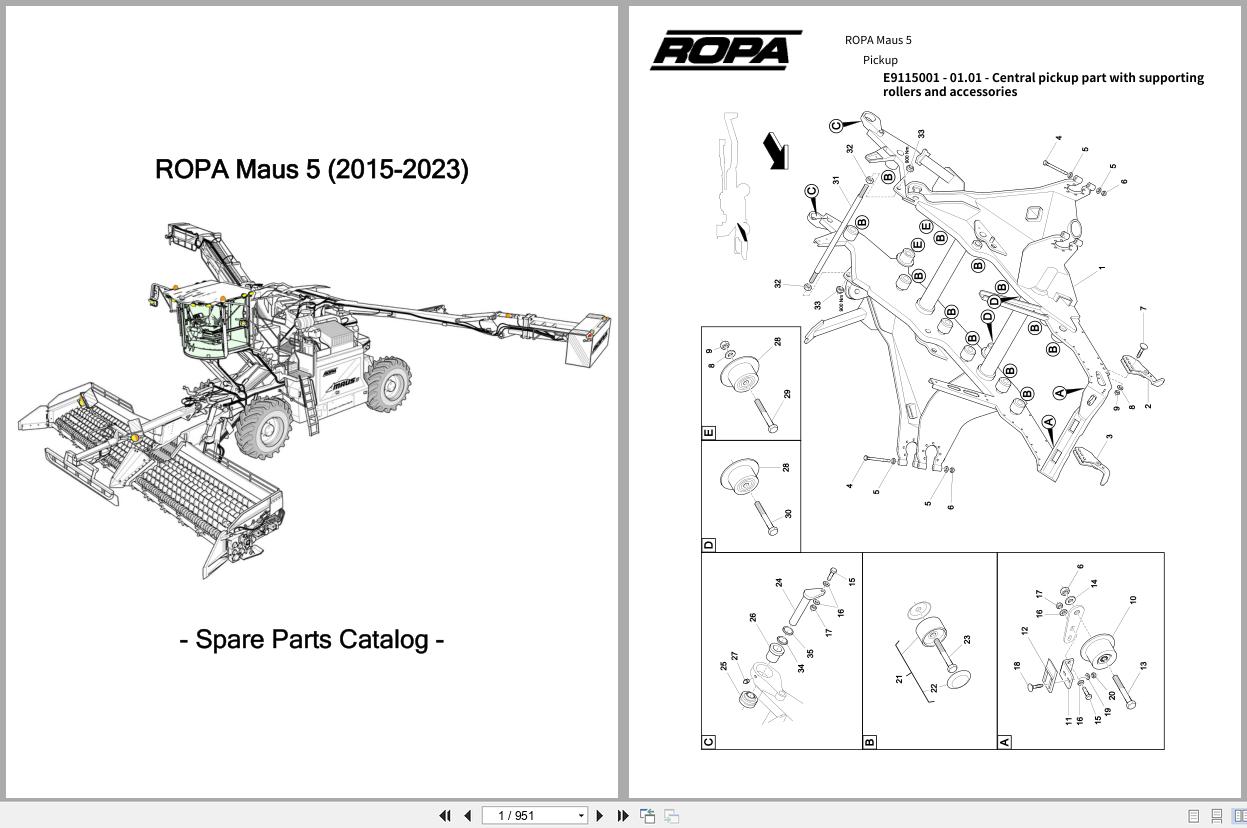 ROPA Harvester Maus 5 2015 2023 Spare Parts Catalog (1)