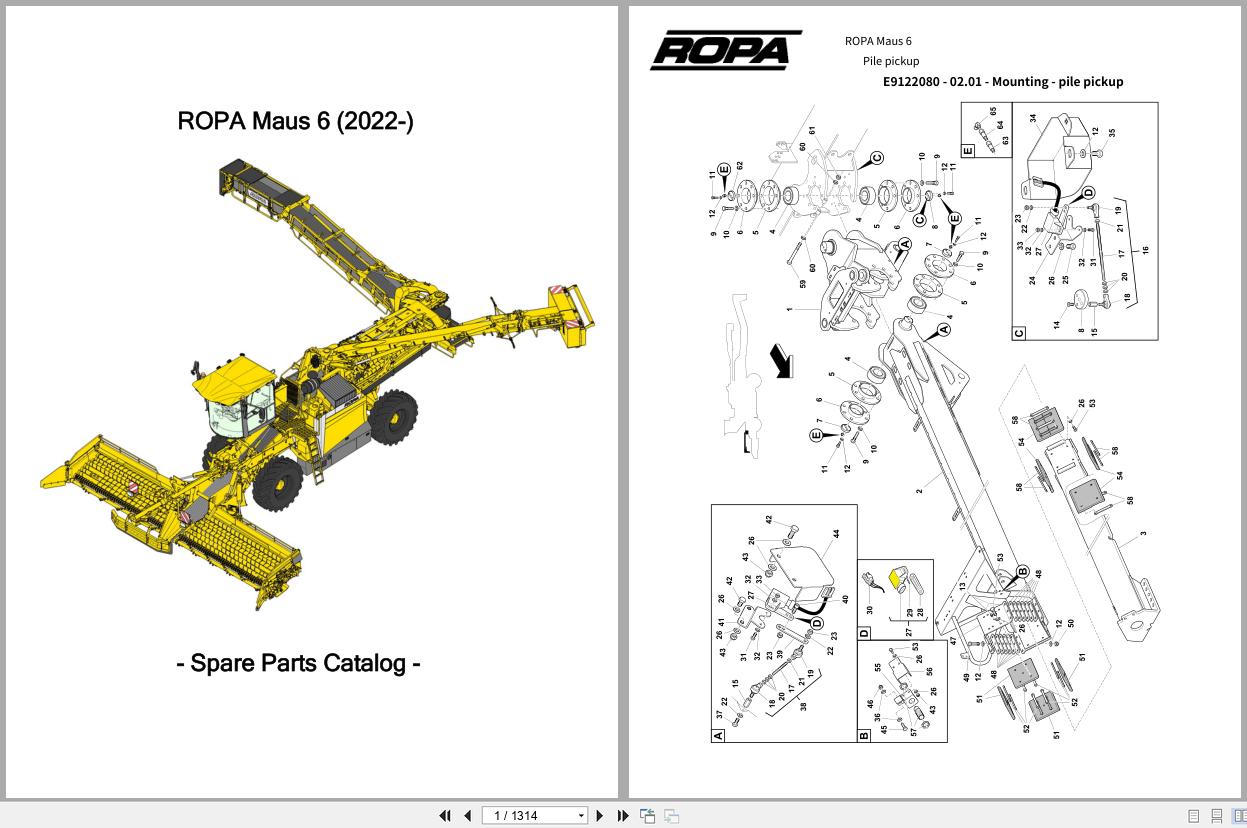 ROPA Harvester Maus 6 2022 Spare Parts Catalog (1)