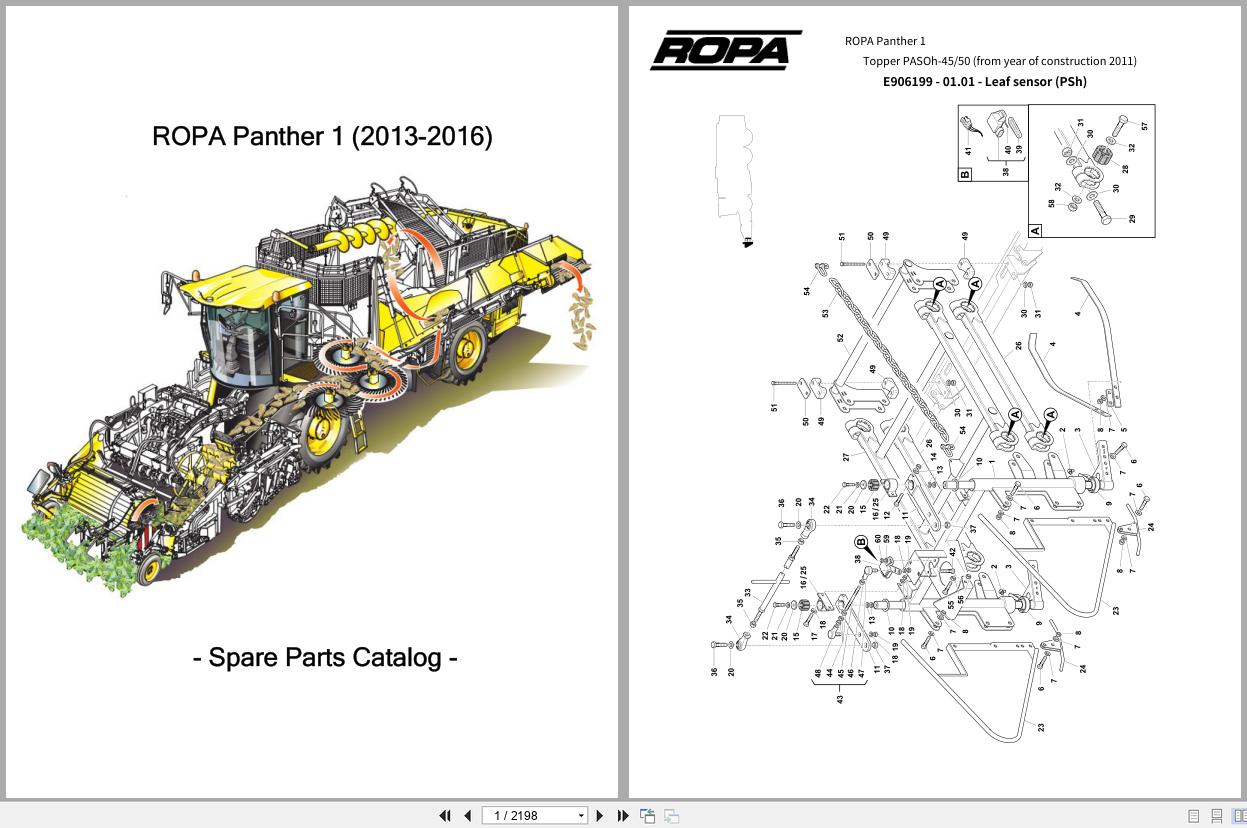 ROPA Harvester Panther 1 2013 2016 Spare Parts Catalog (1)