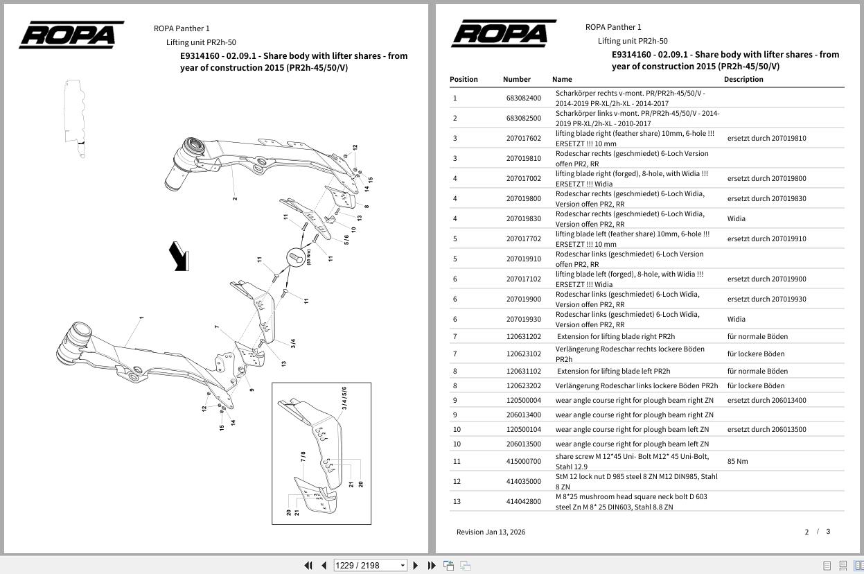 ROPA Harvester Panther 1 2013 2016 Spare Parts Catalog (3)