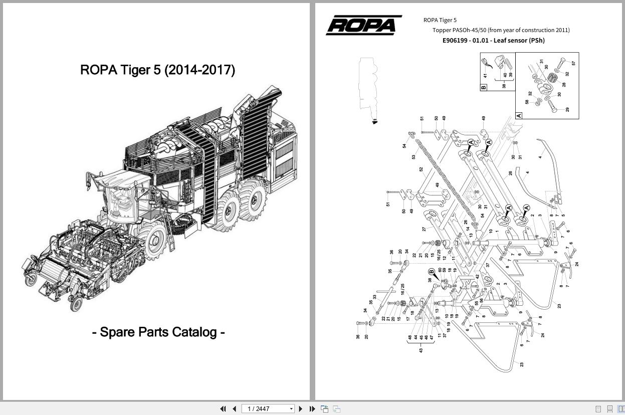 ROPA Harvester Tiger 5 2014 2017 Spare Parts Catalog (1)