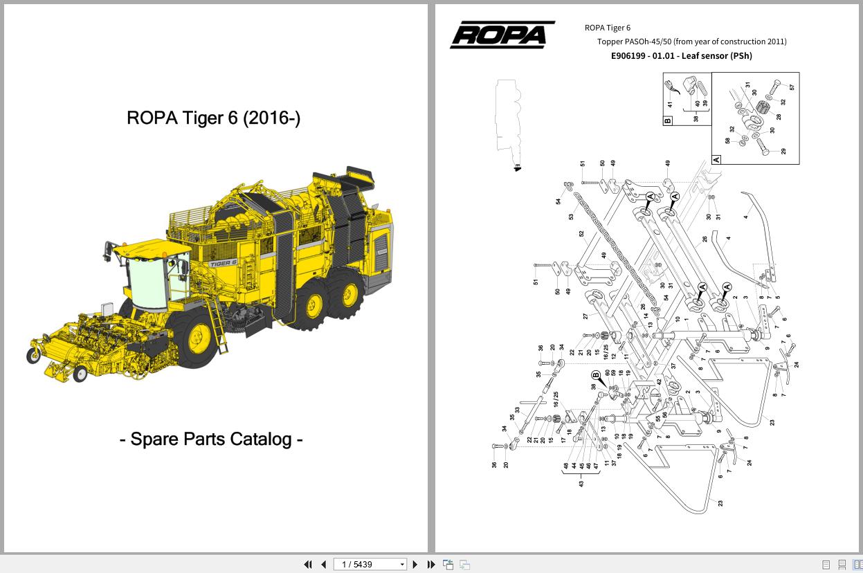 ROPA Harvester Tiger 6 2016 Spare Parts Catalog (1)