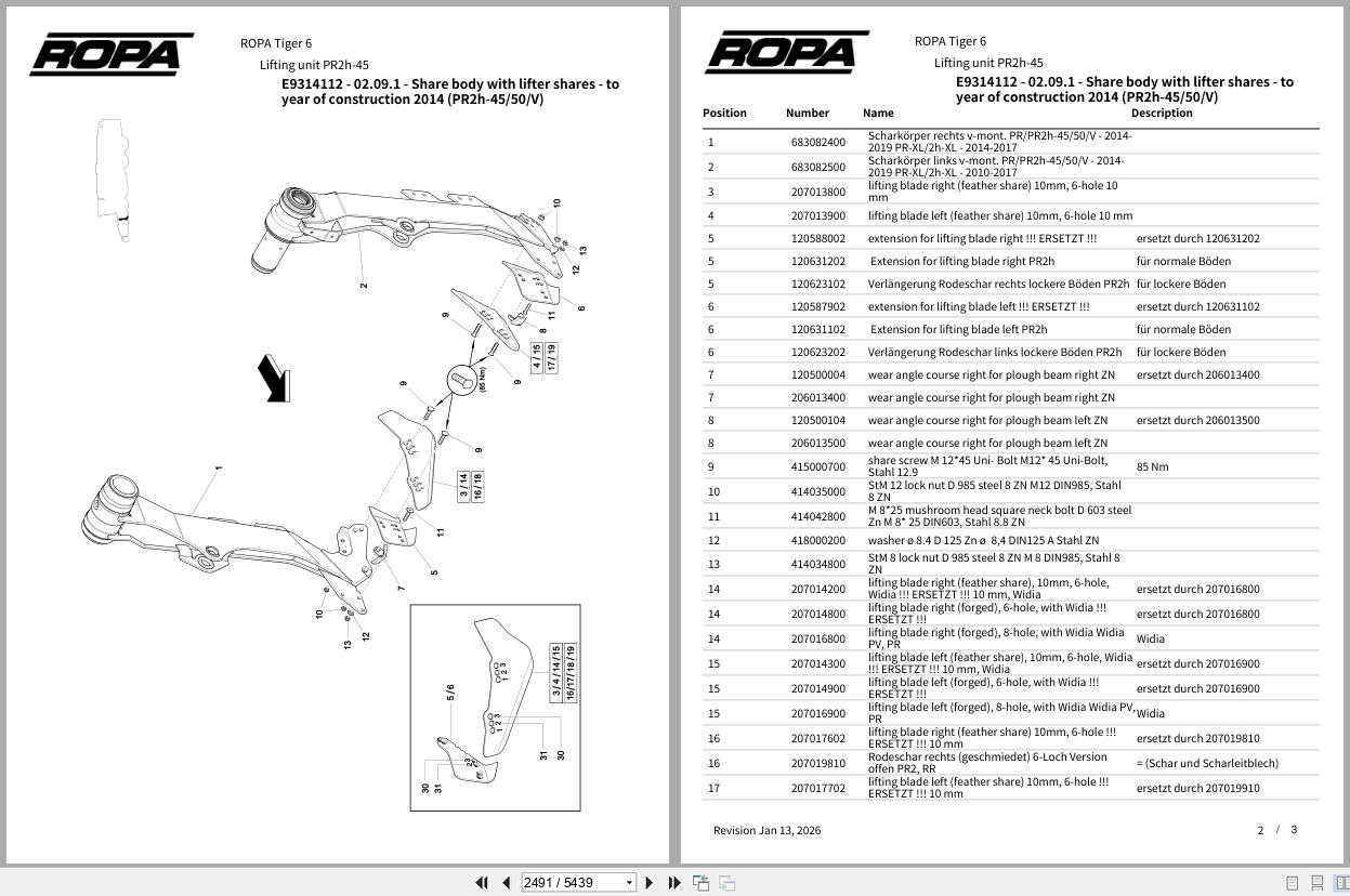 ROPA Harvester Tiger 6 2016 Spare Parts Catalog (2)