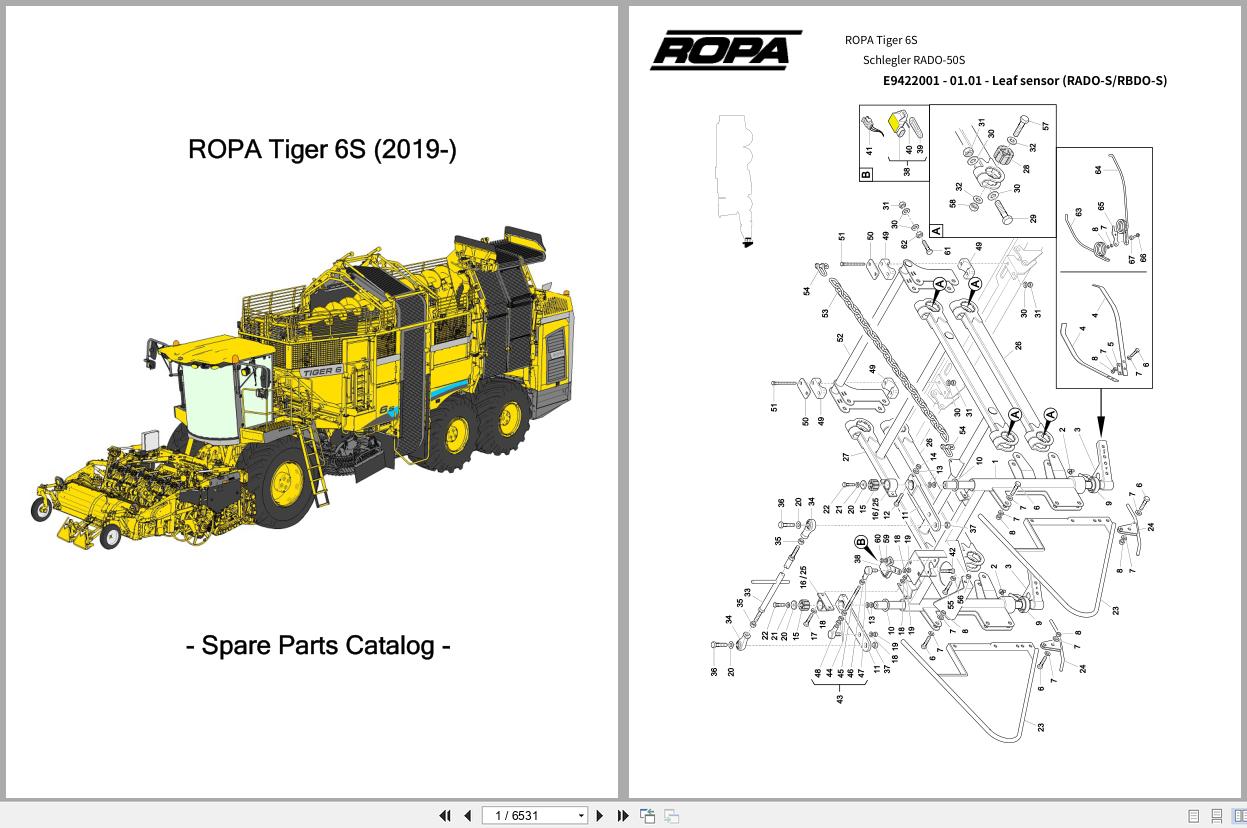 ROPA Harvester Tiger 6S 2019 Spare Parts Catalog (1)