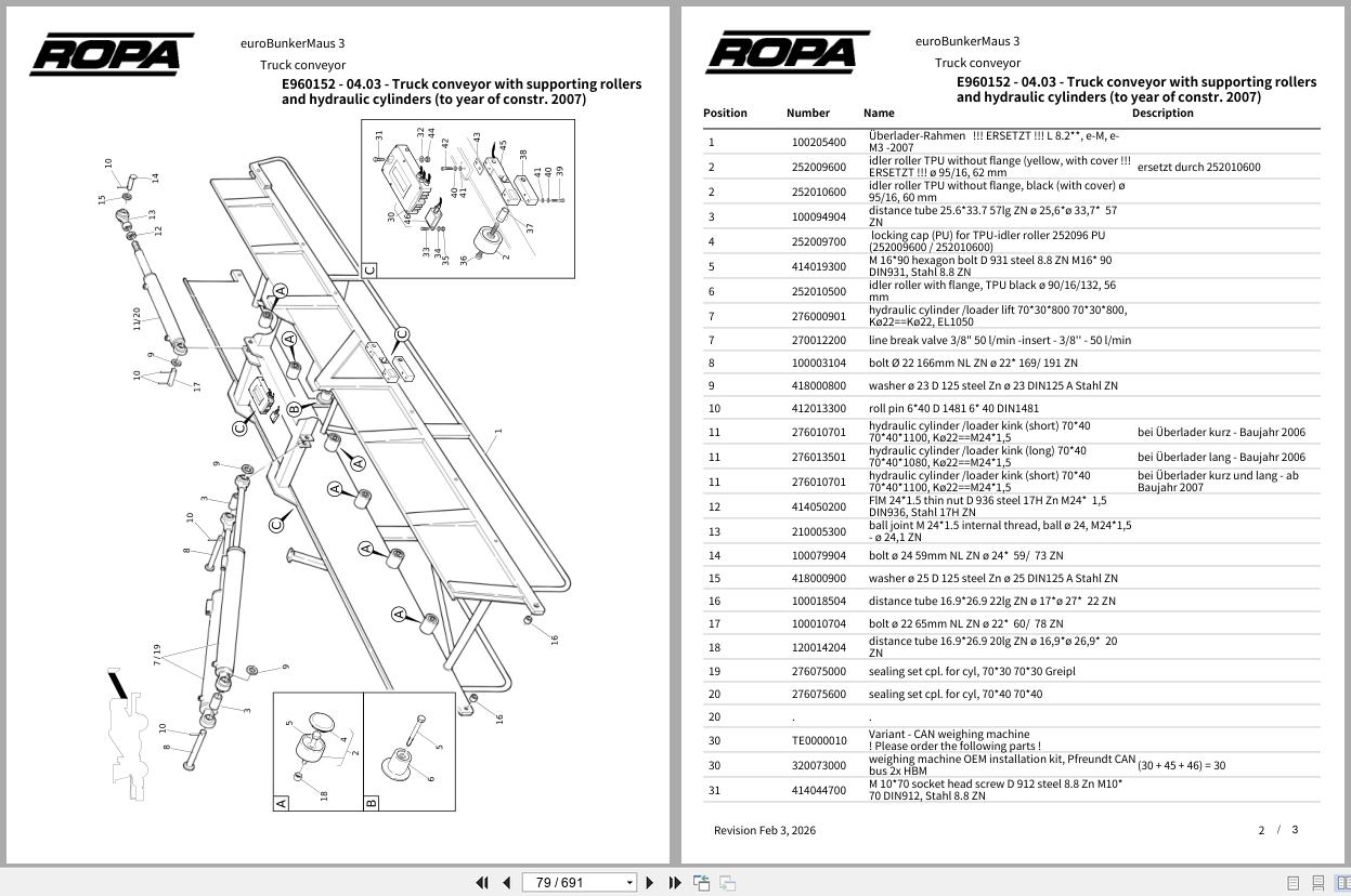 ROPA Harvester euroBunkerMaus 3 2006 2019 Spare Parts Catalog (2)