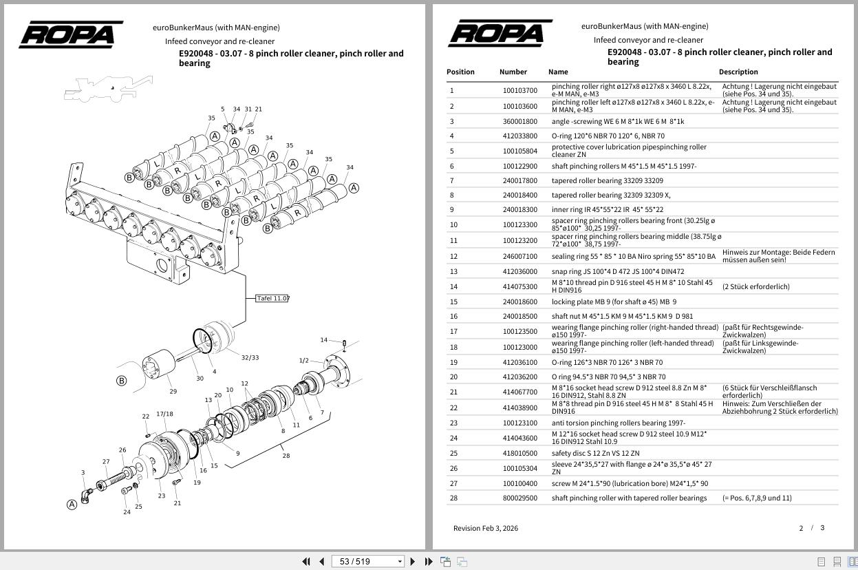 ROPA Harvester euroBunkerMaus with MAN engine 2002 2006 Spare Parts Catalog (2)