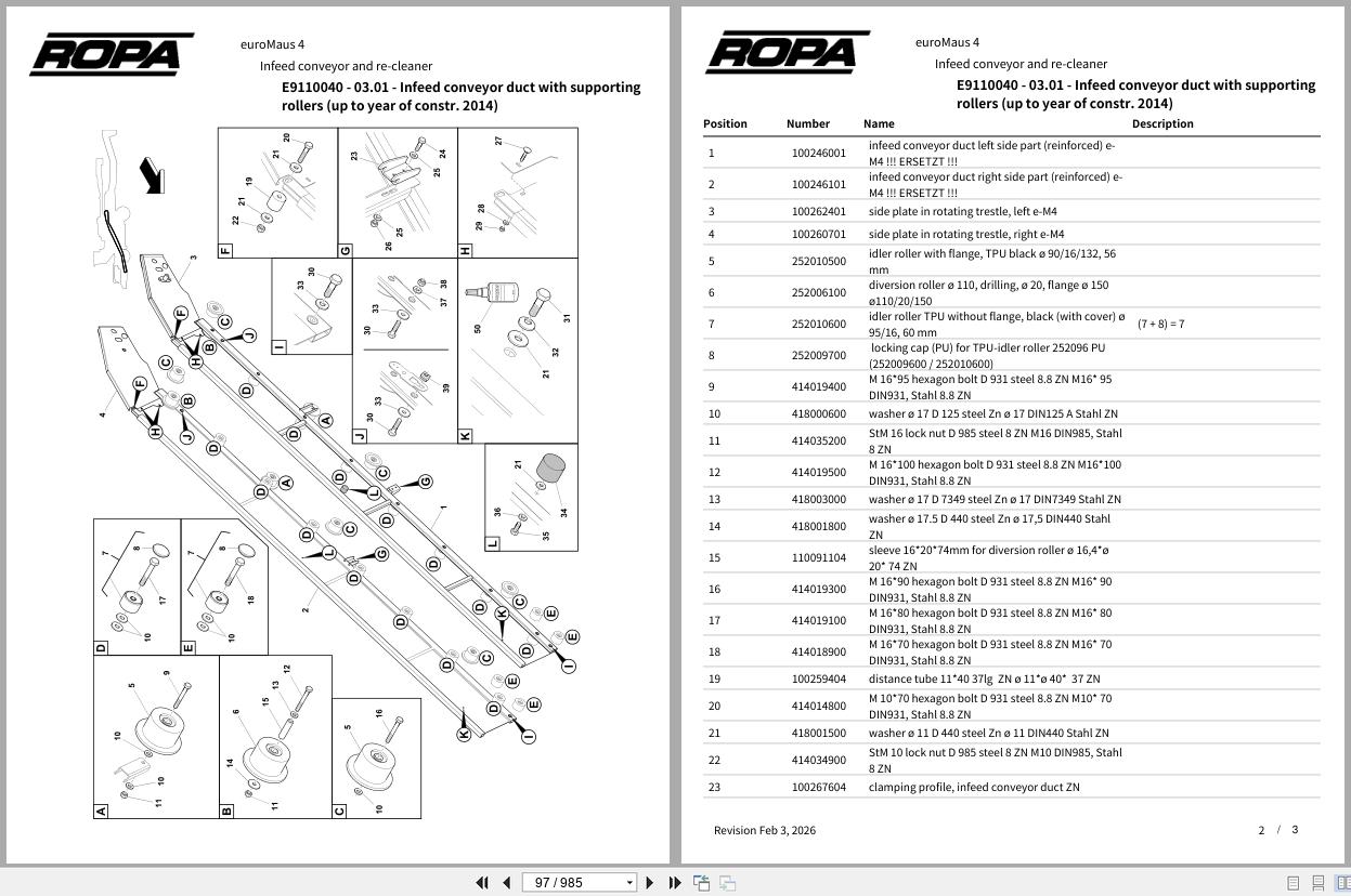 ROPA Harvester euroMaus 4 2010 2020 Spare Parts Catalog (2)