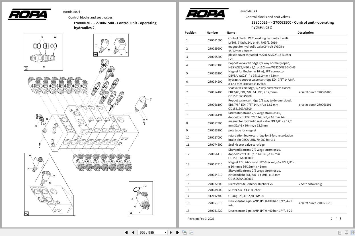 ROPA Harvester euroMaus 4 2010 2020 Spare Parts Catalog (3)