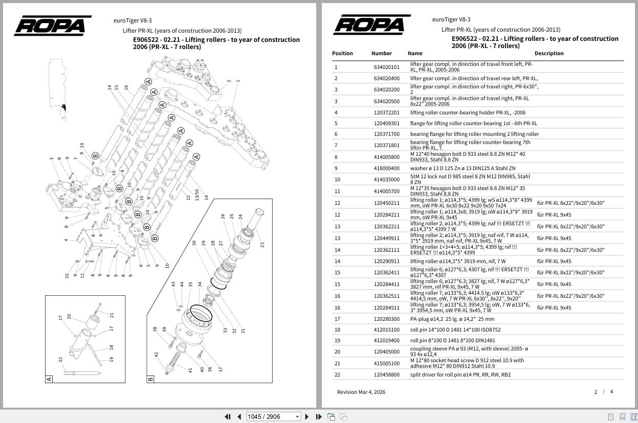 ROPA Harvester euroTiger V8 3 2006 2012 Spare Parts Catalog (3)