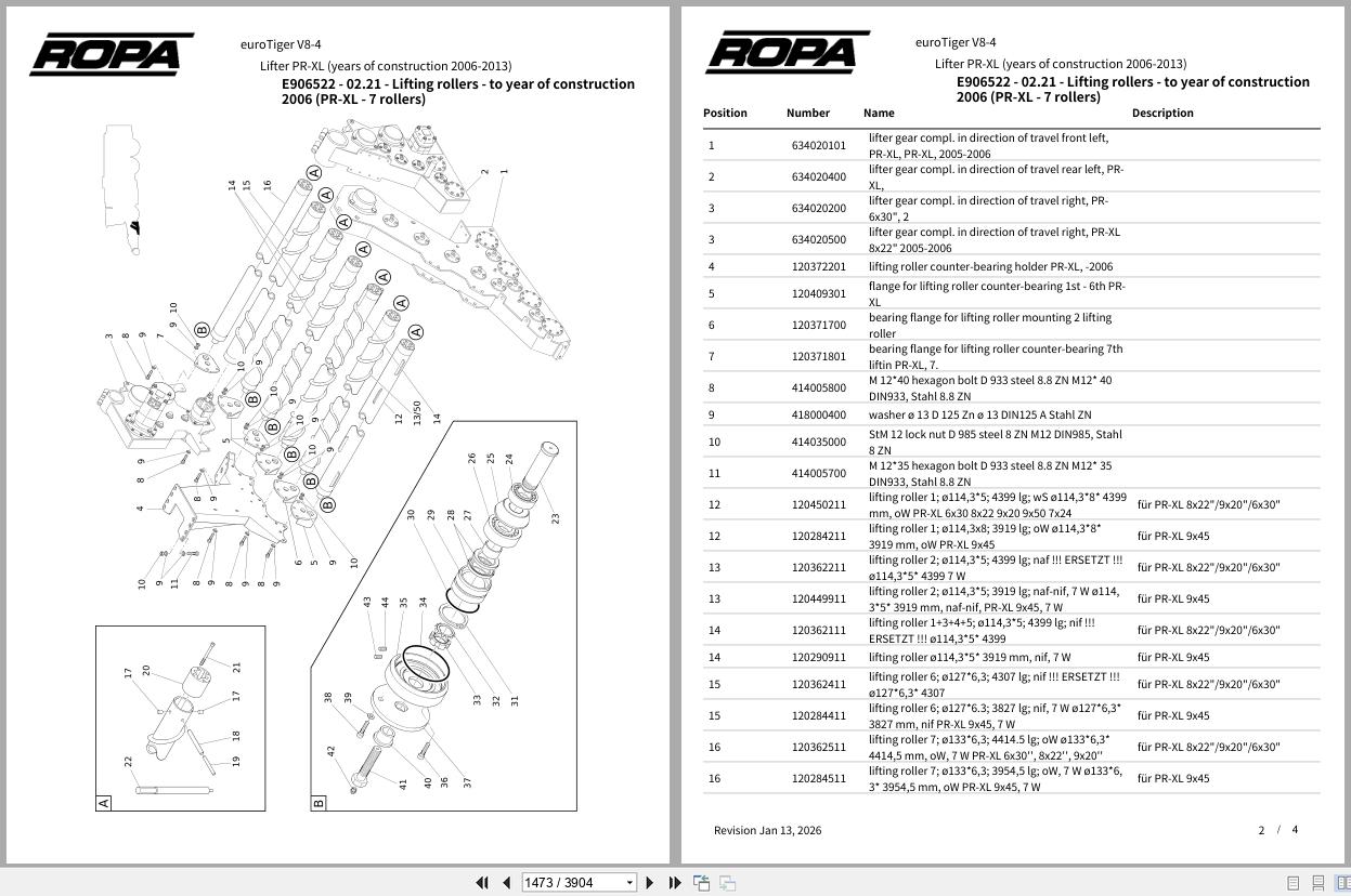 ROPA Harvester euroTiger V8 4 2011 2019 Spare Parts Catalog (2)