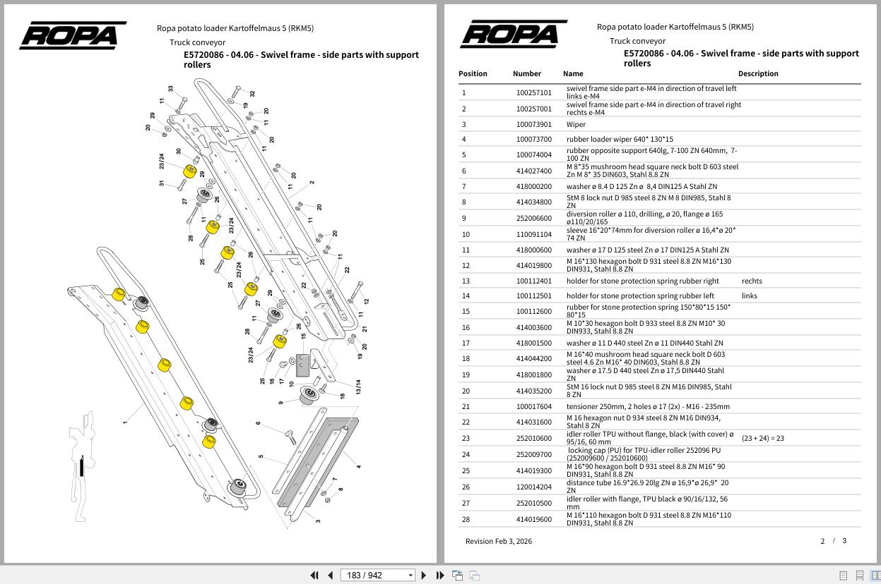 ROPA Harvester potato loader Kartoffelmaus 5 RKM5 2020 Spare Parts Catalog (2)