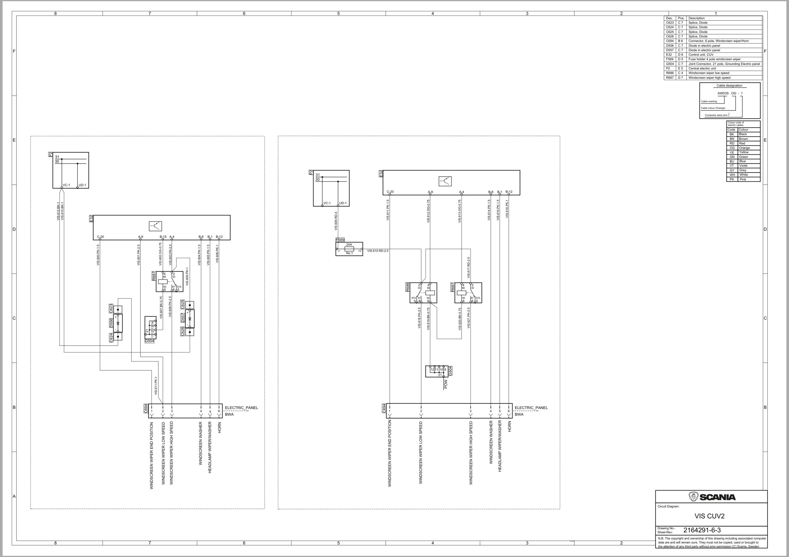 Scania Bus SK 250 UB4x2LB CL1 Electrical Schematic (1)