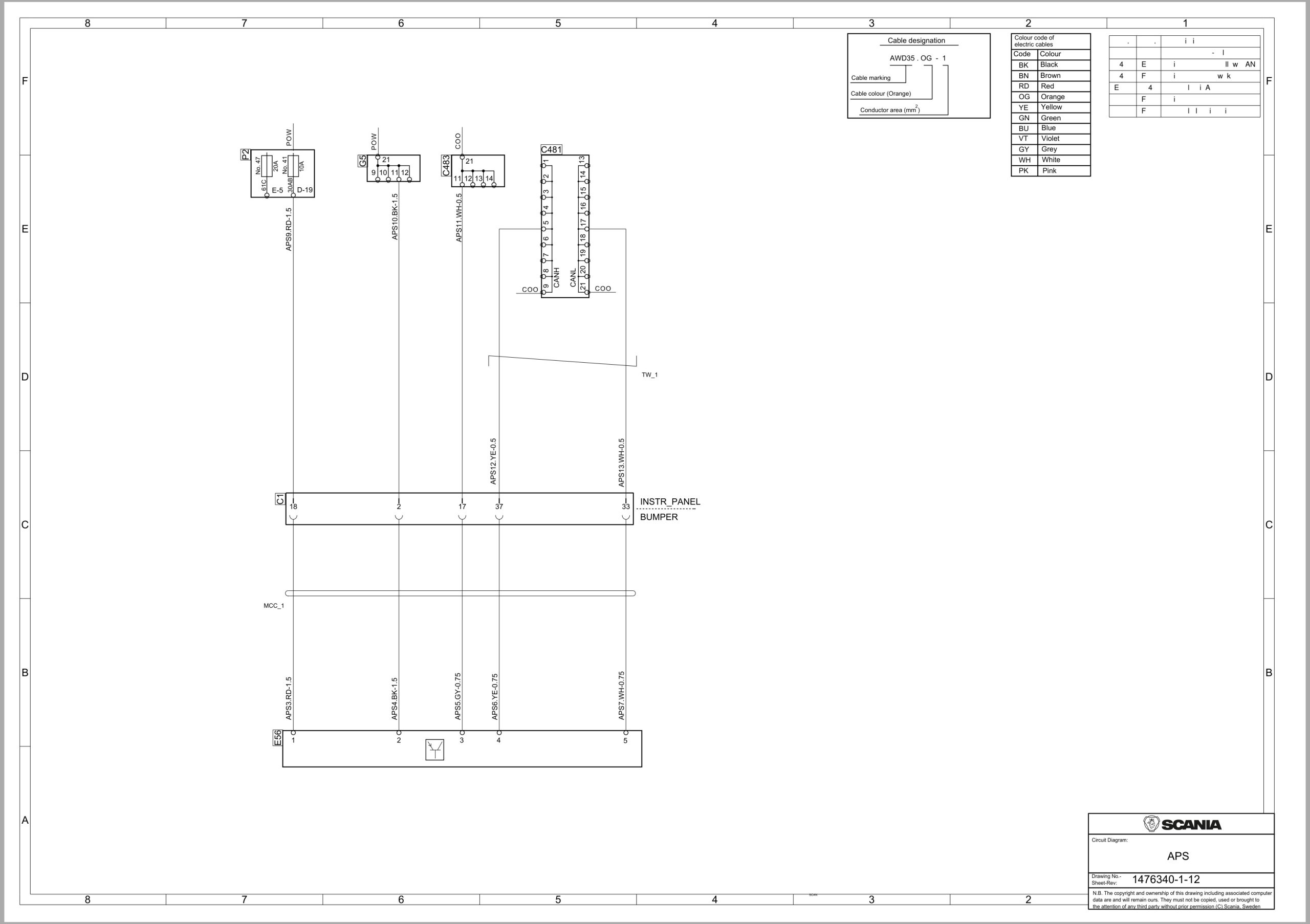Scania Truck R 143 HA4X2L 42036A Electrical Schematic (2)
