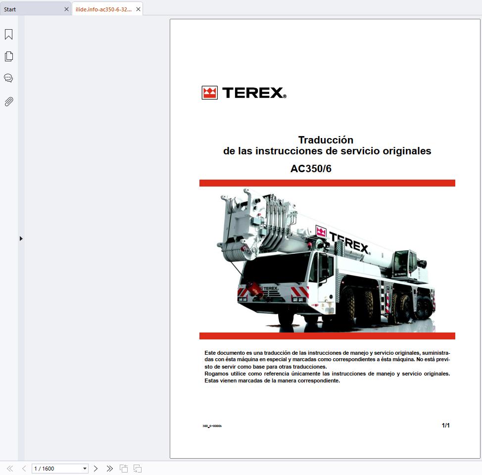 Terex Crane AC350 6 Service Instructions and Wiring Diagrams (1)