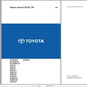 Toyota Forklift 9FBEK18T 2025 Repair Manual CE247 (1)