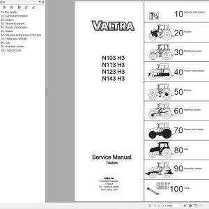 Valtra Tractor N103H3 N113H3 N123H3 N143H3 Service Manual 39223211 1