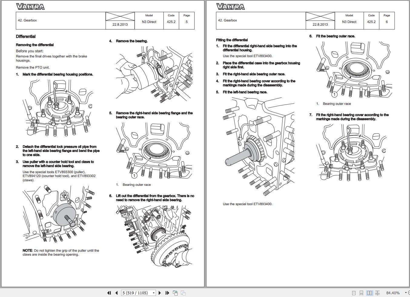 Valtra Tractor N123D N143D N163D Service Manual 39228211 3