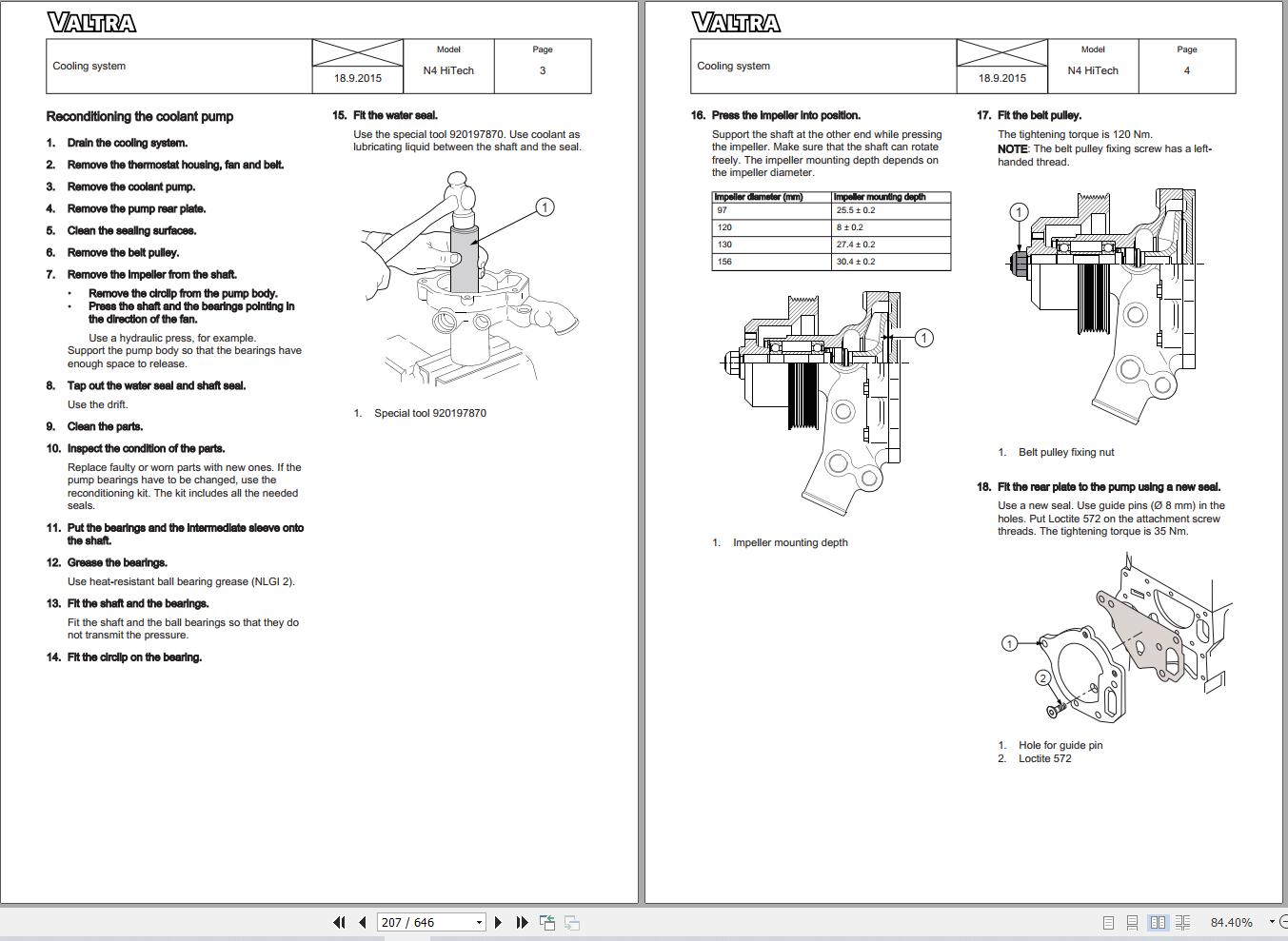 Valtra Tractor N4 Hitech N104H to N174H Service Manual 39279211 2
