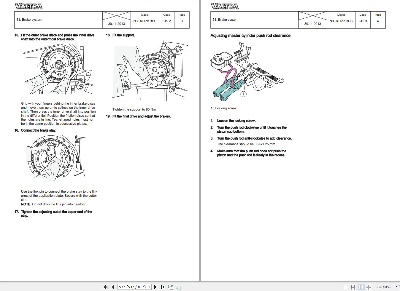 Valtra Tractor N93H3 N103H3 Service Manual 39269211 2