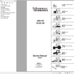 Valtra Tractor N93H5 N103H5 Service Manual 39270211 1