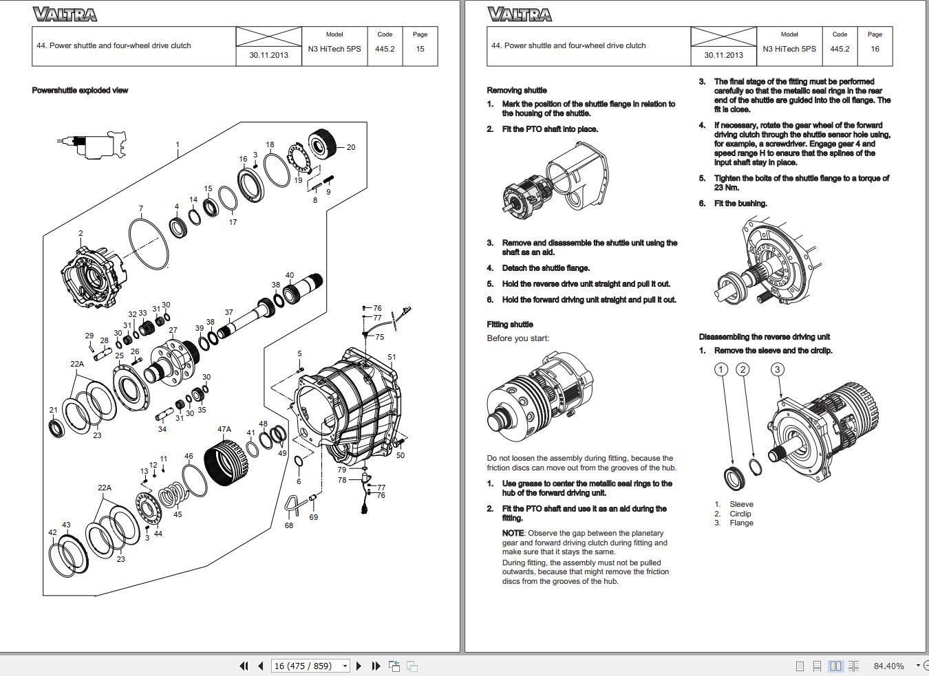 Valtra Tractor N93H5 N103H5 Service Manual 39270211 2