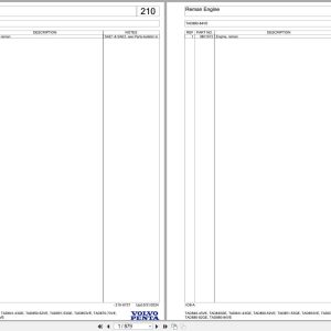 Volvo Engine TAD840 43VE to TAD880 84VE Parts Catalog 2024 (1)