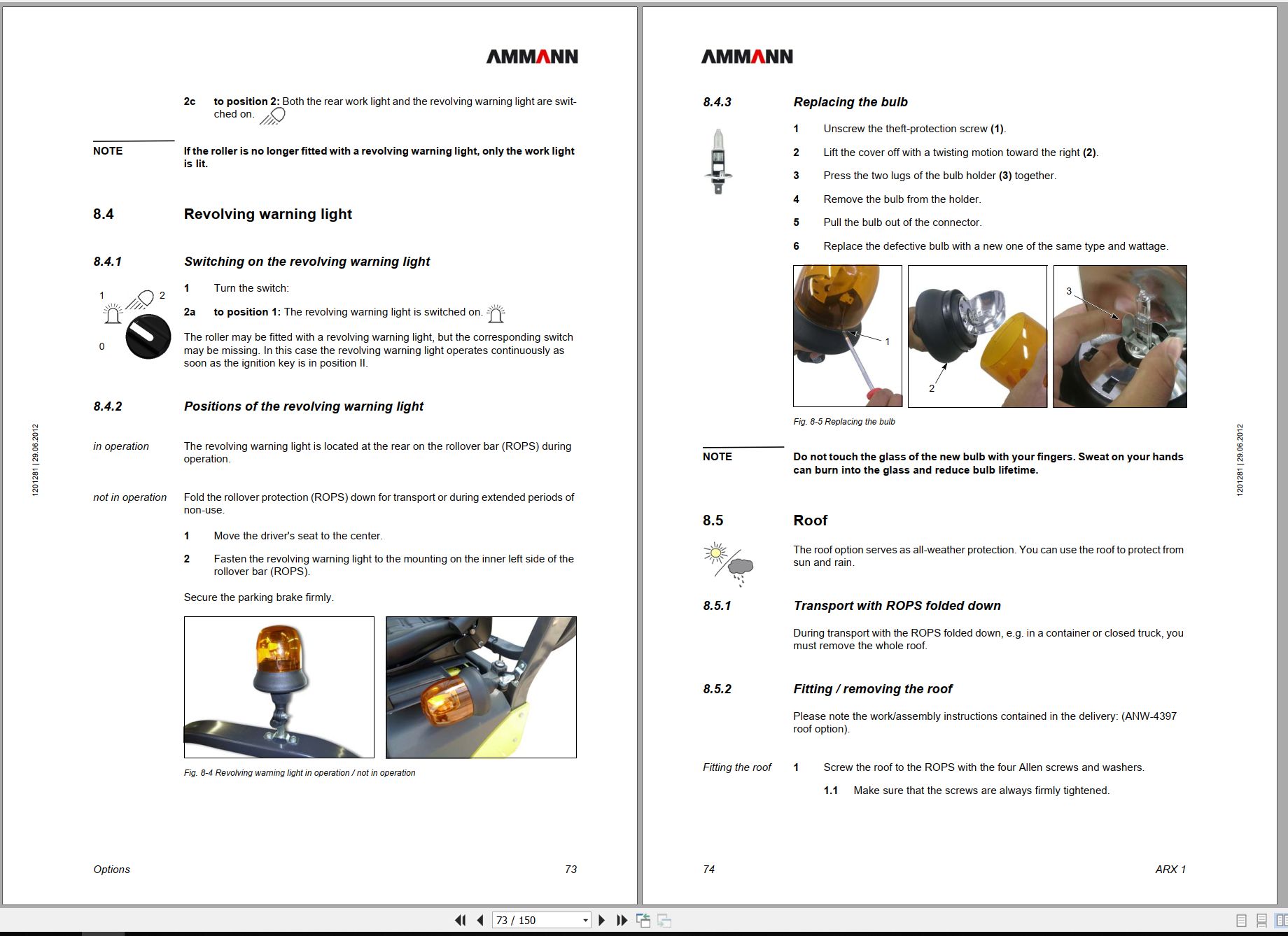 Ammann Tandem Roller ARX 12 to ARX 20 Original Manual 1201281 2012 2