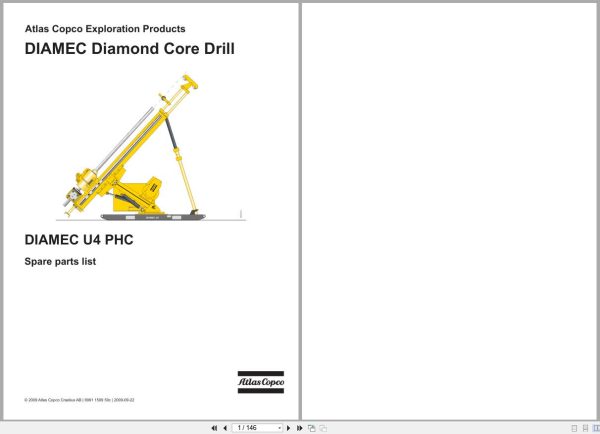 Atlas Copco Diamond Core Drill DIAMEC U4 PHC Parts List 6991150950c 2009 1 Atlas Copco Diamond Core Drill DIAMEC U4 PHC Parts List 6991150950c 2009 1