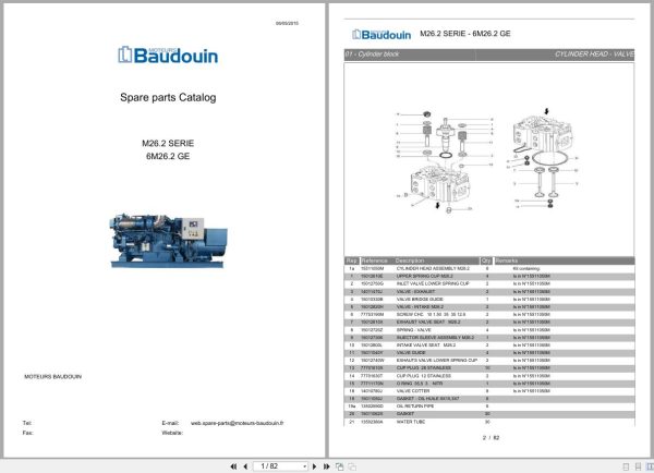 Baudouin Engine M26.2 Series 6M26.2 GE Spare Parts Catalog 2015 1