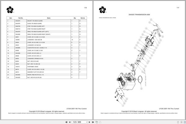 Boart Longyear Drill Rig LF230 2007 193 Parts List 2
