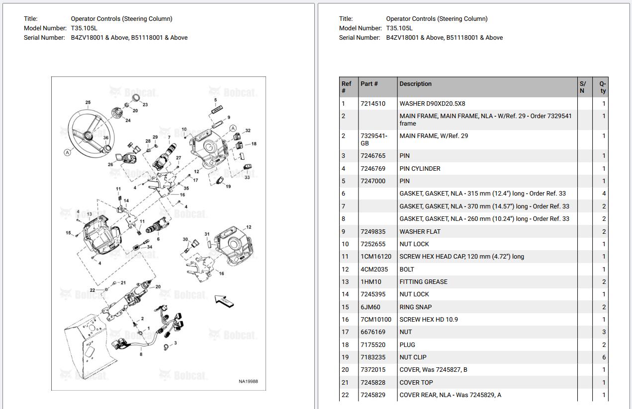 Bobcat Telehandler T35.105L Parts Manual (2)