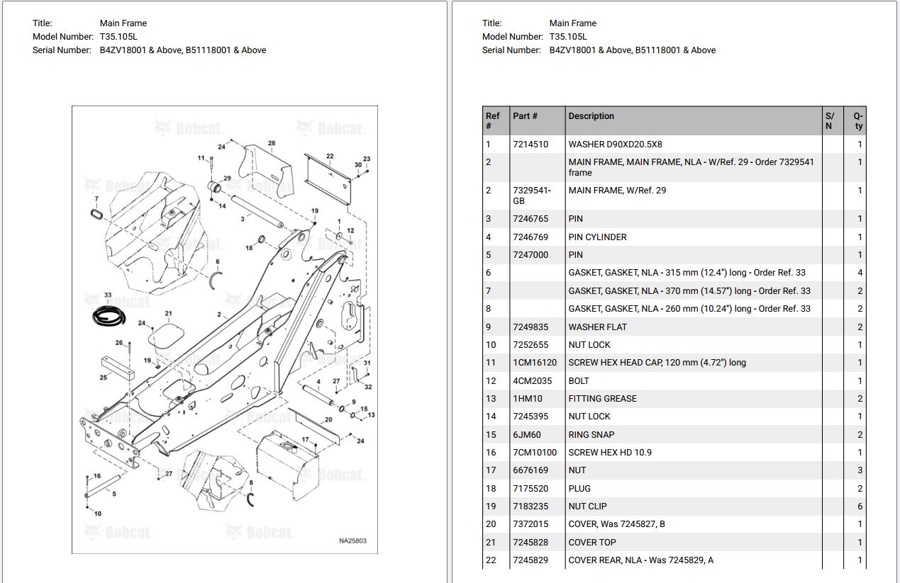 Bobcat Telehandler T35.105L Parts Manual (3)