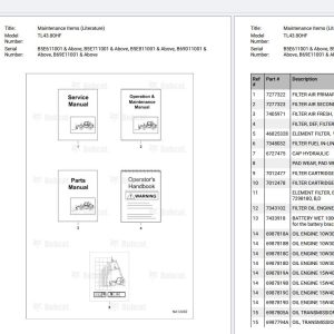 Bobcat Telehandlers TL43.80 TL43.80HF Parts Manual (1)