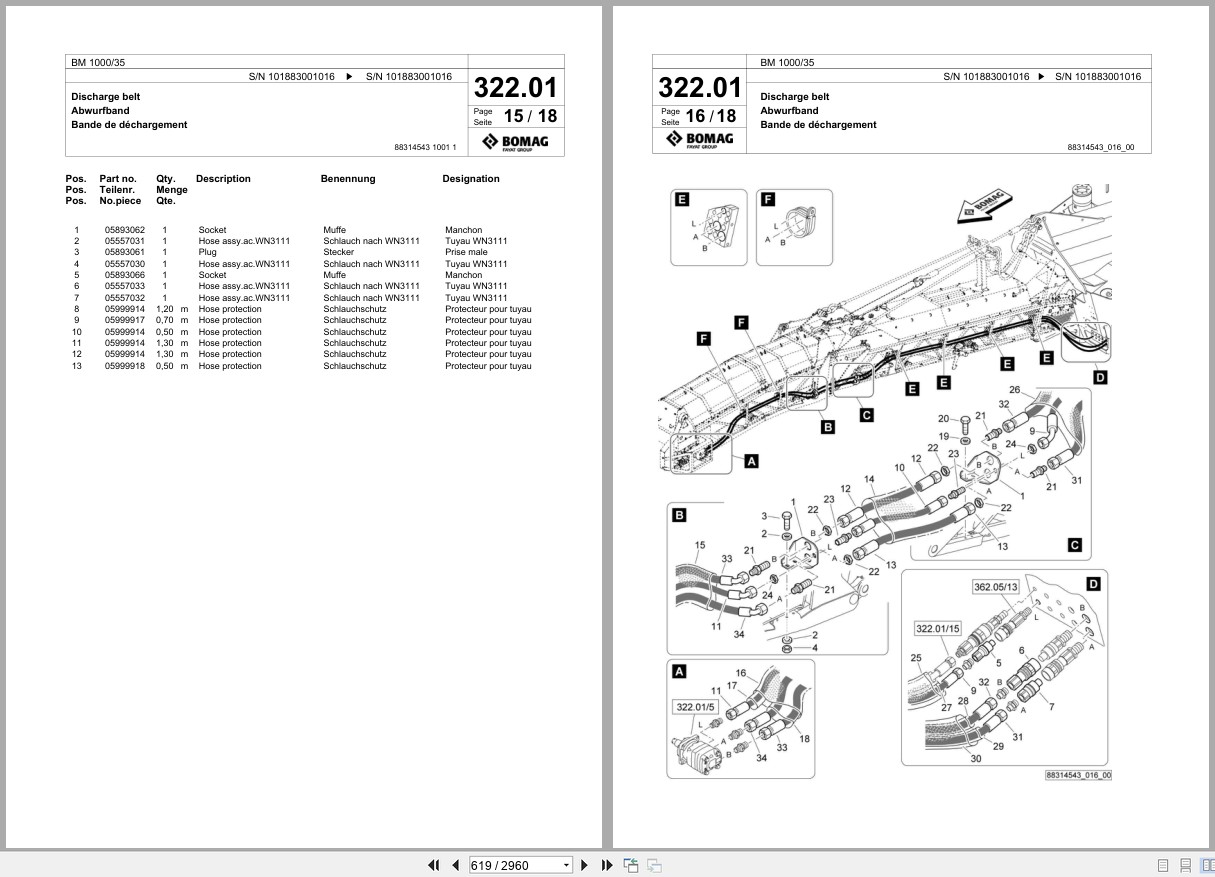 Bomag Cold Milling Planer BM 1000 35 Spare Parts Catalog 2013 2017 EN DE FR (3)