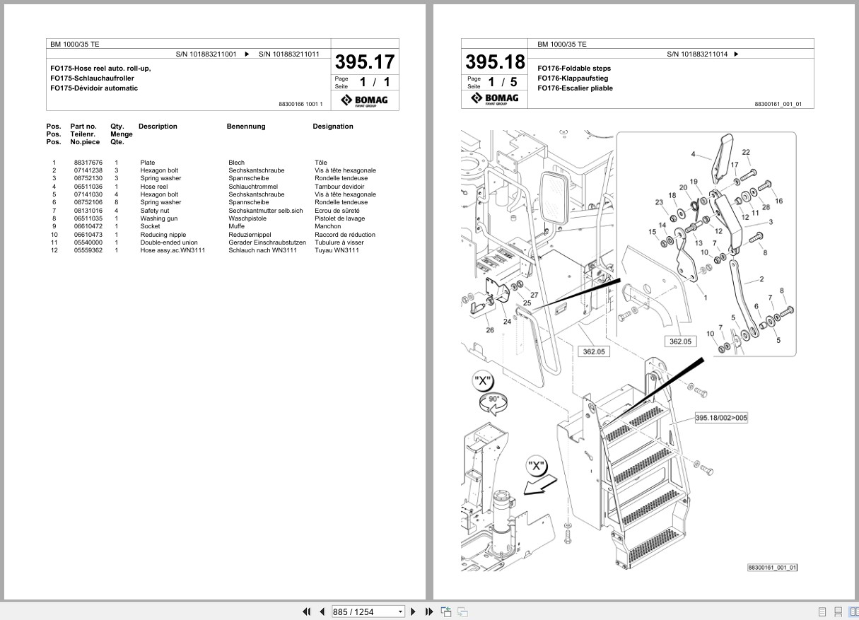 Bomag Cold Milling Planer BM 1000 35 TE Spare Parts Catalog 2019 2020 EN DE FR (2)