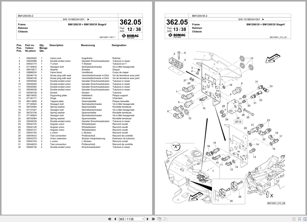 Bomag Cold Milling Planer BM 1200 35 2 Spare Parts Catalog 2021 2022 EN DE FR (2)