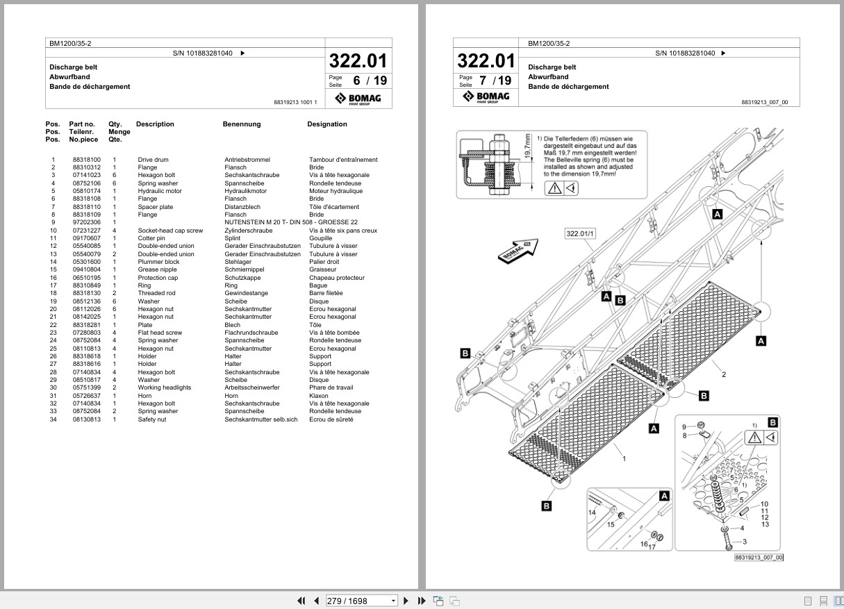 Bomag Cold Milling Planer BM 1200 35 2 Spare Parts Catalog 2021 2025 EN DE FR (2)