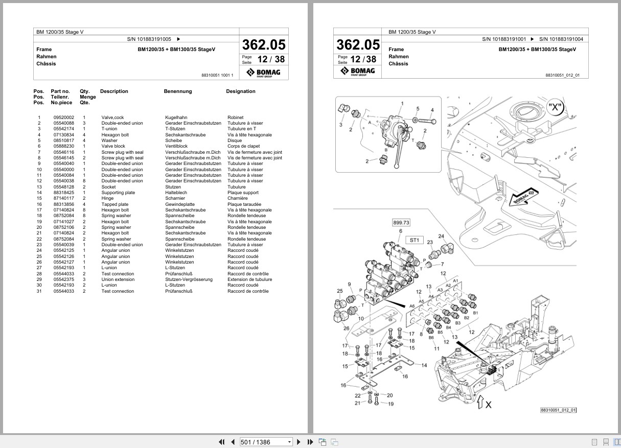 Bomag Cold Milling Planer BM 1200 35 Stage V Spare Parts Catalog 2020 2021 EN DE FR (2)