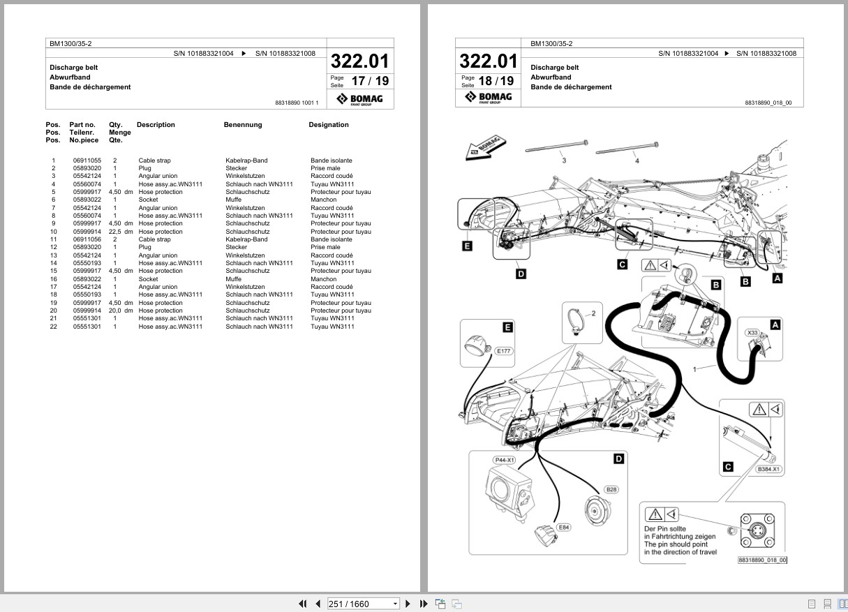 Bomag Cold Milling Planer BM 1300 35 2 Spare Parts Catalog 10.2021 04.2025 EN DE FR (2)