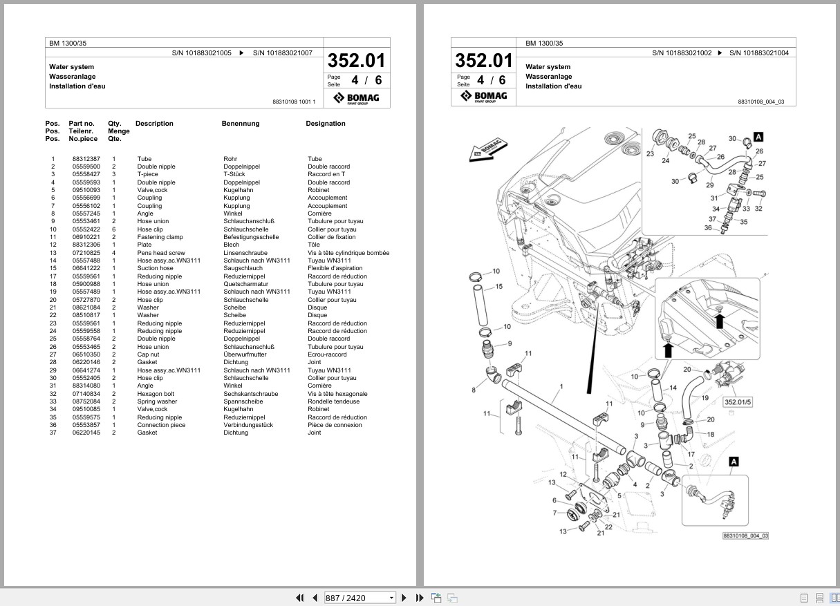 Bomag Cold Milling Planer BM 1300 35 Spare Parts Catalog 2014 2016 EN DE FR (2)