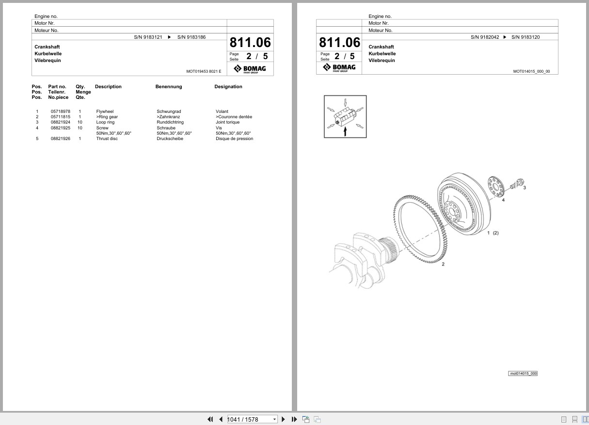 Bomag Cold Milling Planer BM 2000 60 2 Spare Parts Catalog 2011 2013 EN DE FR (3)