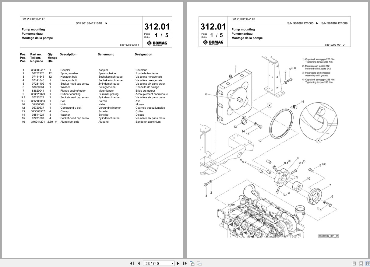 Bomag Cold Milling Planer BM 2000 60 2 T3 Spare Parts Catalog 2020 2021 EN DE FR (2)