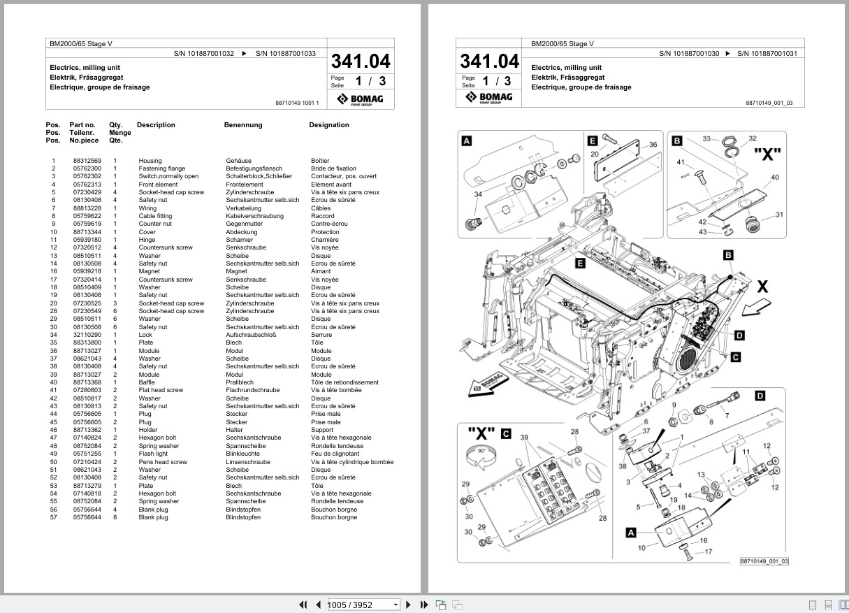 Bomag Cold Milling Planer BM 2000 65 Stage V Spare Parts Catalog 2020 2025 EN DE FR (3)