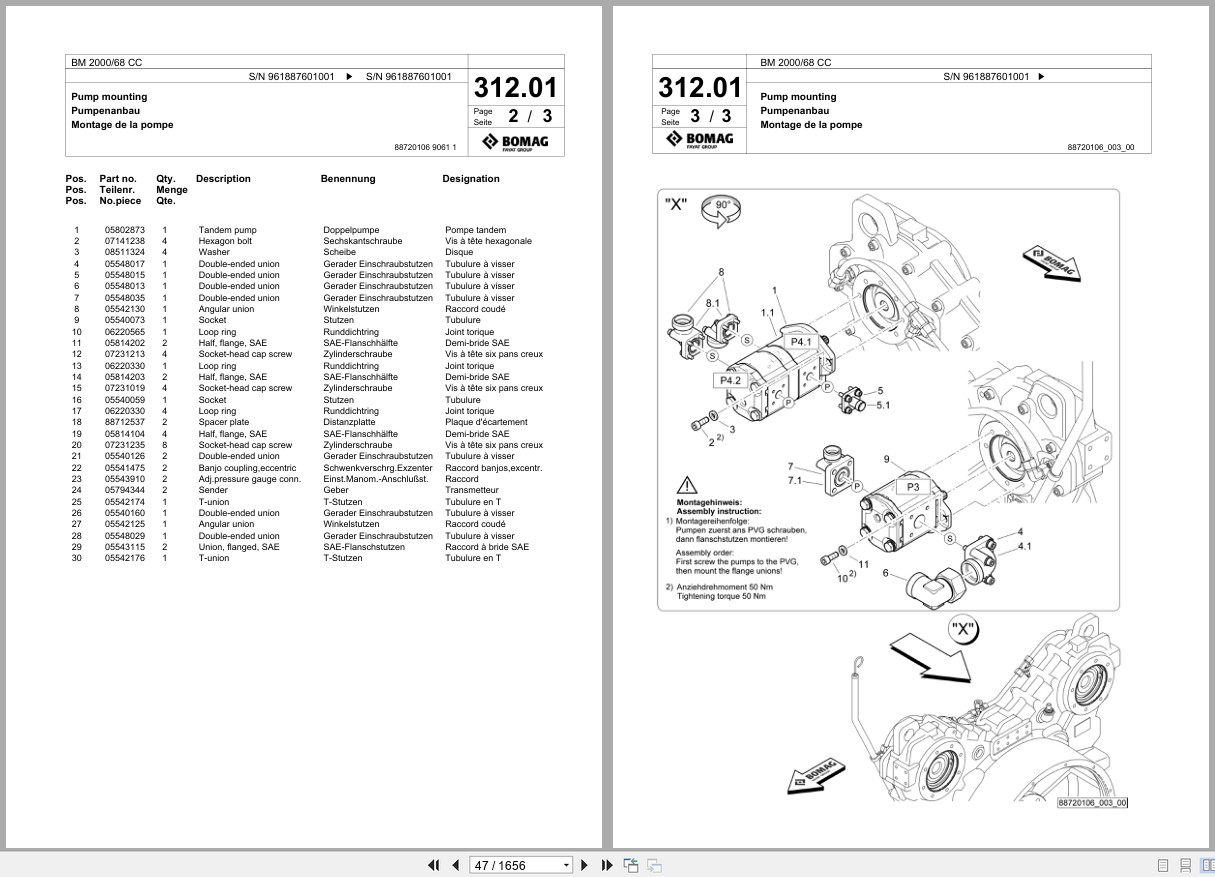 Bomag Cold Milling Planer BM 2000 68 CC Spare Parts Catalog 2023 2024 EN DE FR (3)