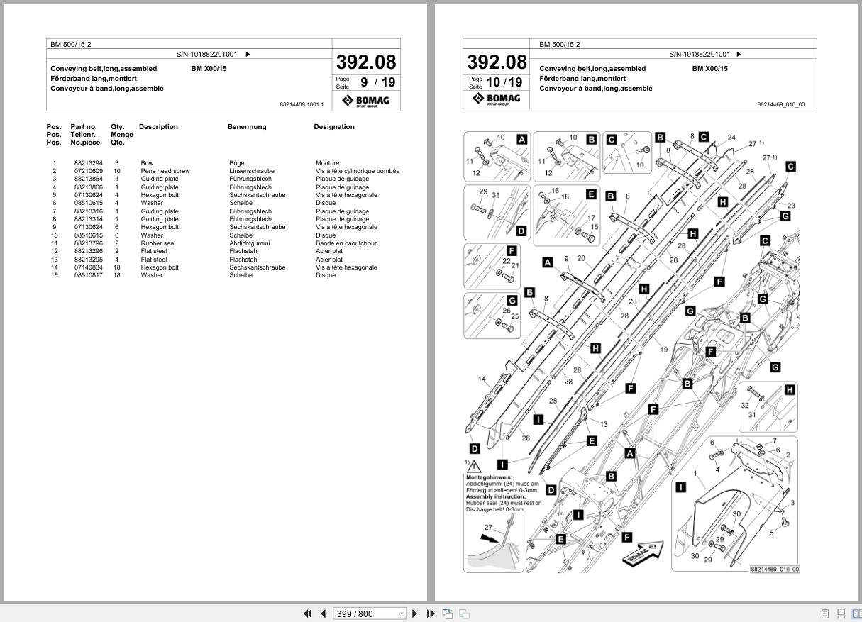 Bomag Cold Milling Planer BM 500 15 2 Spare Parts Catalog 2023 2024 EN DE FR (2)