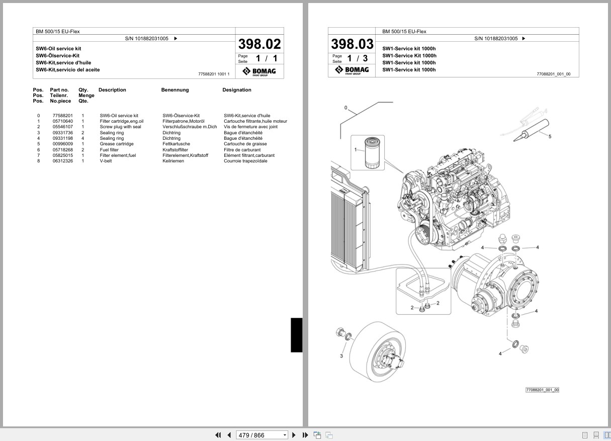Bomag Cold Milling Planer BM 500 15 EU Flex Spare Parts Catalog 2014 EN DE FR (3)
