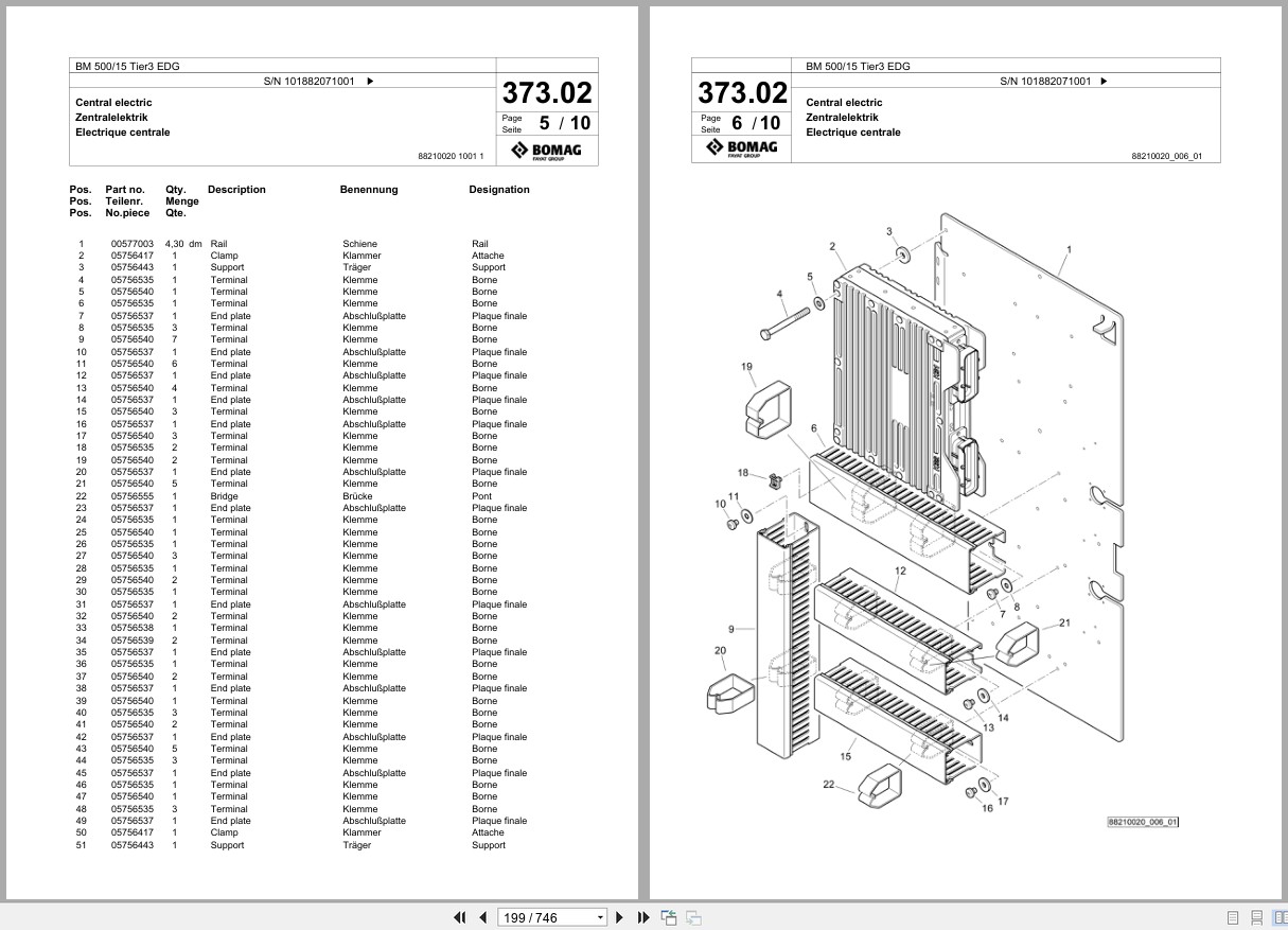 Bomag Cold Milling Planer BM 500 15 Tier3 EDG Spare Parts Catalog 2020 EN DE FR (2)
